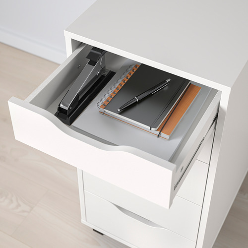 ALEX drawer unit on castors, white/black, 36x76 cm | IKEA Indonesia