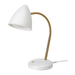 ISNÅLEN - Lampu kerja LED, putih/warna kuningan