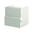 ENHET - Base cb f washbasin w 2 drawers, white/pale grey-green, 60x42x60 cm