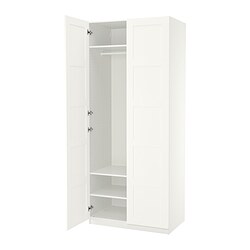 PAX/BERGSBO - Lemari pakaian, putih/putih, 100x60x236 cm