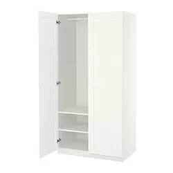 PAX/BERGSBO - Lemari pakaian, putih/putih, 100x60x201 cm