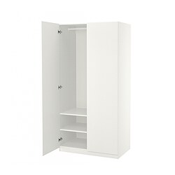 PAX/FORSAND - Lemari pakaian, putih/putih, 100x60x201 cm