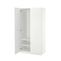 PAX/FORSAND - Lemari pakaian, putih/putih, 100x60x201 cm