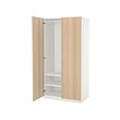 PAX/FORSAND - Wardrobe, white/white stained oak effect, 100x60x201 cm