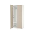 PAX/FLISBERGET - Wardrobe, white/light beige, 100x60x236 cm