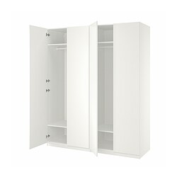 PAX/FORSAND - Lemari pakaian, putih/putih, 200x60x236 cm