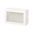 BESTÅ - Wall-mounted cabinet combination, white/Sindvik white clear glass, 60x22x38 cm