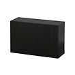 BESTÅ - Wall-mounted cabinet combination, black-brown/Lappviken black-brown, 60x22x38 cm