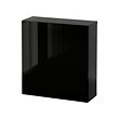 BESTÅ - Wall-mounted cabinet combination, black-brown/Selsviken black, 60x22x64 cm