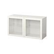 BESTÅ - Wall-mounted cabinet combination, white/Sindvik clear glass, 120x42x64 cm