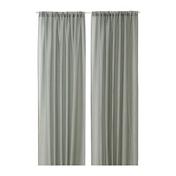SANDDÅDRA - Sheer curtains, 1 pair, green, 145x250 cm