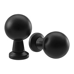 BAGGANÄS - Knob, black, 20 mm
