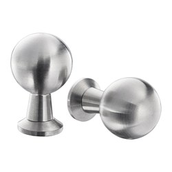 BAGGANÄS - Knob, stainless steel, 20 mm