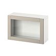 BESTÅ - Wall-mounted cabinet combination, white/Sindvik light grey/beige, 60x22x38 cm