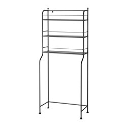 FRÖSJÖN - Over-the-toilet shelf, black, 65x156 cm