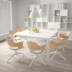 FJÄLLBERGET - Conference chair, white stained oak veneer/Gunnared beige