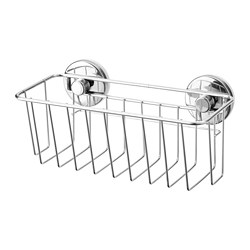 KROKFJORDEN - Basket with suction cup, zinc plated, 24x11 cm