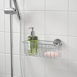 KROKFJORDEN - Basket with suction cup, zinc plated, 24x11 cm