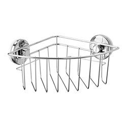 KROKFJORDEN - Corner shelf unit with suction cup, zinc plated, 20x11 cm