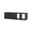 KALLAX - Shelving unit with 2 inserts, black-brown, 42x147 cm