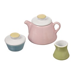 DUKTIG - Set mainan teh 3 unit, warna campuran
