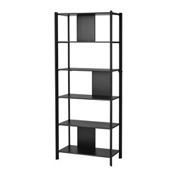 JÄTTESTA - Shelving unit, black, 80x195 cm
