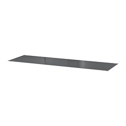 MALM - Glass top, transparent grey, 160x48 cm