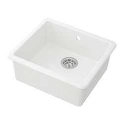 HAVSEN - Inset sink, 1 bowl, white, 53x47 cm