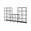 VITTSJÖ - Storage combination, black-brown/glass, 300x36x175 cm