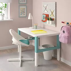 SIBBEN/LOBERGET - Children’s desk chair with pad, white/turquoise