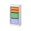 TROFAST - Storage combination with boxes, white/multicolour, 46x30x95 cm