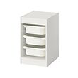 TROFAST - Storage combination with boxes, white/white, 34x44x56 cm