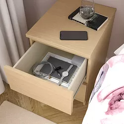 MALM - Chest of 2 drawers, white stained oak veneer, 40x55 cm