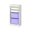 TROFAST - Storage combination with boxes, white white/lilac, 46x30x95 cm