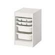 TROFAST - Storage combination w boxes/trays, white/white, 34x44x56 cm