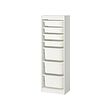 TROFAST - Storage combination with boxes, white/white, 46x30x146 cm