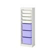 TROFAST - Storage combination with boxes, white white/lilac, 46x30x146 cm