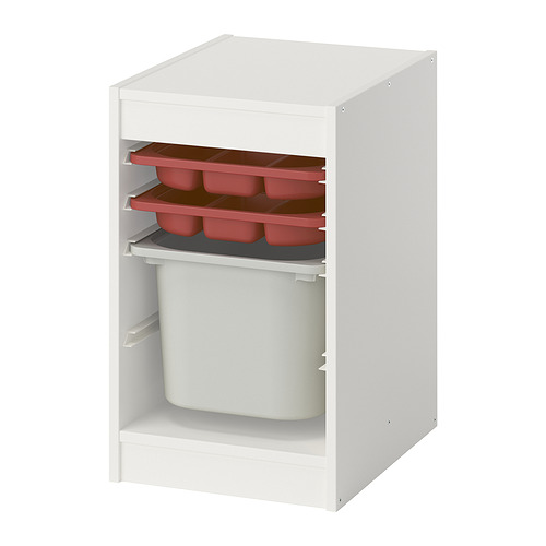 TROFAST storage combination with box/trays