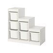 TROFAST - Storage combination with boxes, white/white, 99x44x95 cm