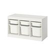 TROFAST - Storage combination with boxes, white/white, 99x44x56 cm