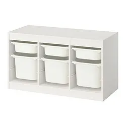 TROFAST - Kombinasi penyimpanan dgn kotak, putih/putih, 99x44x56 cm