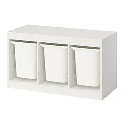 TROFAST - Kombinasi penyimpanan dgn kotak, putih/putih, 99x44x56 cm