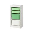TROFAST - Storage combination with boxes, white light green/bright green white, 46x30x95 cm