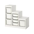 TROFAST - Storage combination with boxes, white/white, 99x44x95 cm