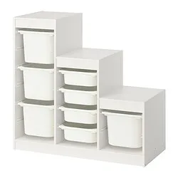 TROFAST - Kombinasi penyimpanan dgn kotak, putih/putih, 99x44x95 cm