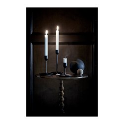 FULLTALIG - Candlestick, set of 3, black