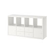 KALLAX - Shelving unit with 4 inserts, white, 147x77 cm