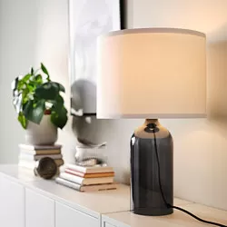 TONVIS - Lampu meja, buram kaca/putih, 52 cm