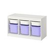 TROFAST - Kombinasi penyimpanan dgn kotak, putih putih/ungu, 99x44x56 cm