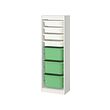 TROFAST - Storage combination with boxes, white white/bright green, 46x30x146 cm